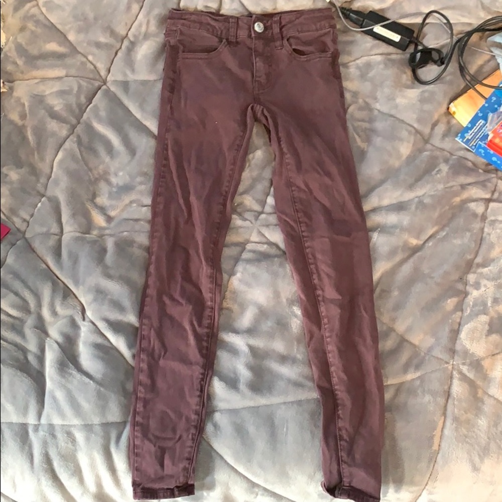 Maroon American Eagle Outfitters jeans